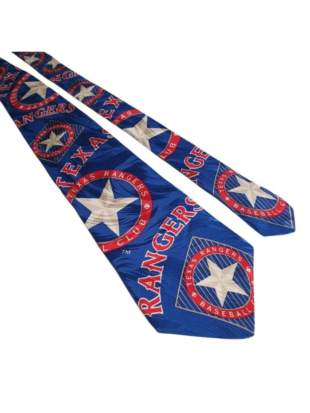 Roberto Capucci Silk Tie Texas Rangers Baseball Ralph Marlin Blue Red Gift 02